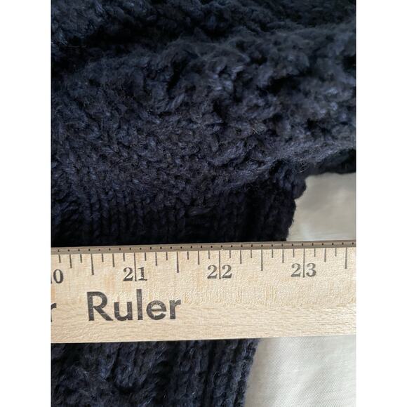 The Normal Brand Cable Cardigan Sweater‎ Mens Size M Navy Aran Chunky Fisherman - Picture 11 of 13